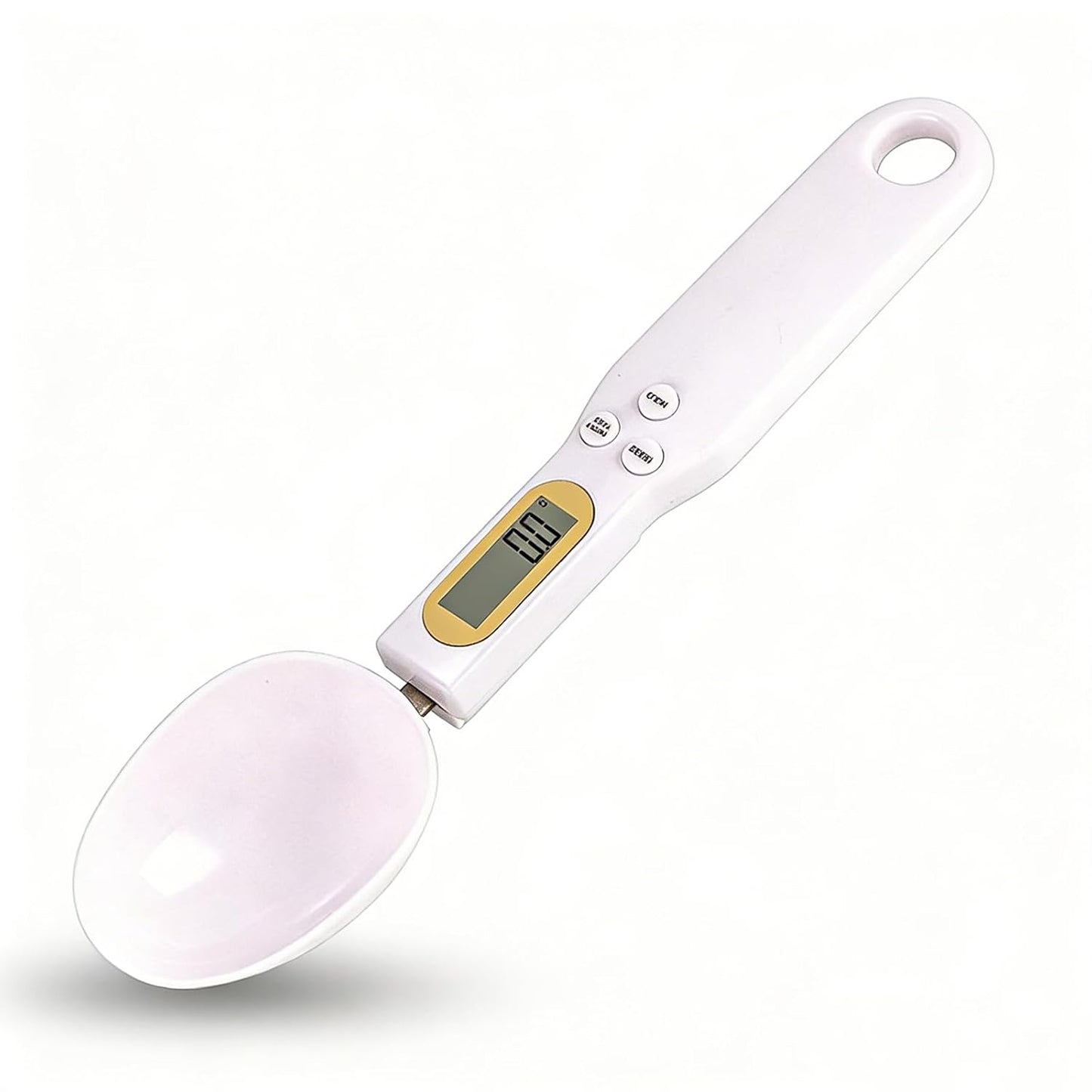 Food Measuring Spoon, Digital Kitchen Scale, high-Precision Small Scale, Handheld use, with Weight Removal Function (White)
