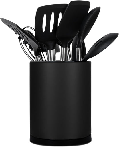 Kitchen Utensil Holder for Countertop 360° Rotating Utensil Caddy Extra Large Utensil Crock Cooking Utensil Holder for Kitchen Counter