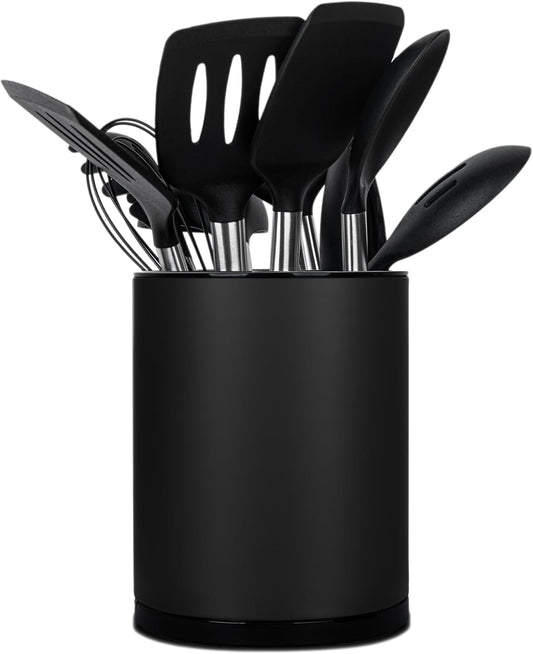 Kitchen Utensil Holder for Countertop 360° Rotating Utensil Caddy Extra Large Utensil Crock Cooking Utensil Holder for Kitchen Counter