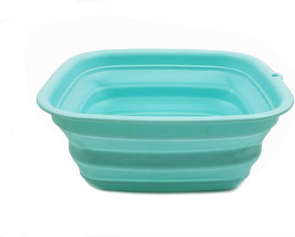 SAMMART 9.45L (2.5 Gallon) Collapsible Tub - Foldable Dish Tub - Portable Washing Basin - Space Saving Plastic Washtub (Grey, M)