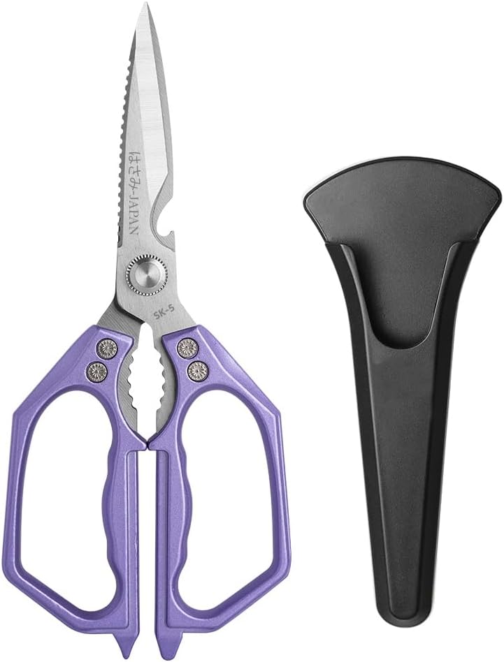 Kitchen Scissor, Heavy Duty Stainless Steel Kitchen Shears Scissor for Food, Sharp Cooking Scissors for Meat Chicken Fish Nut Vegetable Herb, Bottle Opener (Sliver)