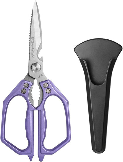 Kitchen Scissor, Heavy Duty Stainless Steel Kitchen Shears Scissor for Food, Sharp Cooking Scissors for Meat Chicken Fish Nut Vegetable Herb, Bottle Opener (Sliver)