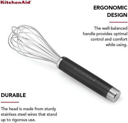 KitchenAid Gourmet Utility Whisk, 10.5-Inch, Matte Black