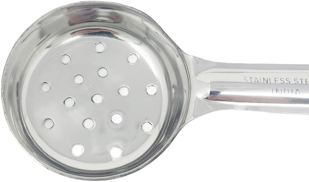 Generic 2 Pack - 2 oz. Slotted Portion Control Scoops, Spoodles - Red Handle Perforated Food Serving Spoon, Small, Silver, MCP02EP