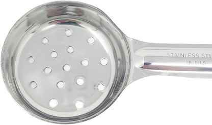Generic 2 Pack - 2 oz. Slotted Portion Control Scoops, Spoodles - Red Handle Perforated Food Serving Spoon, Small, Silver, MCP02EP