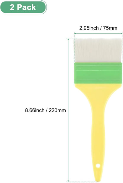 M METERXITY 2-Pack Pastry Brush, Wool Basting Baking BBQ Oil Brush for Cooking/Barbecue/Kitchen [3"]
