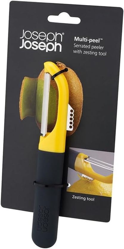 Joseph Joseph Multi-Peel Y-shaped Peeler Easy Grip Handles Stainless Steel Blade for Kitchen Vegetable Fruit, Light Green