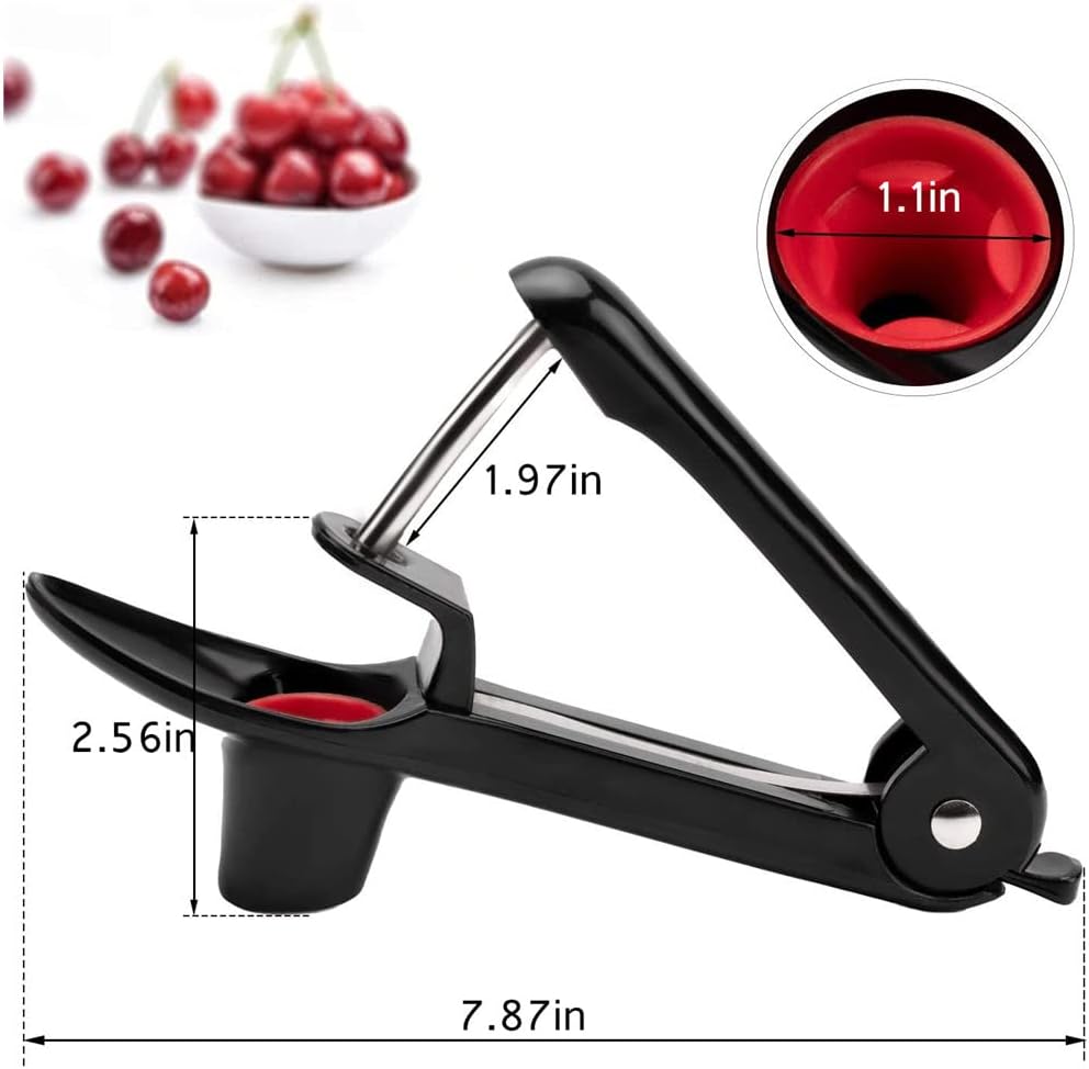 Yun River Cherry and Olive Pitter - Green, Stainless Steel, Easy to Use, Dishwasher Safe