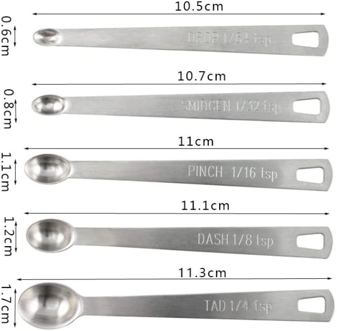 LIUSM Mini Measuring Spoons Set,Stainless Steel Measuring Spoons Set (Set of 5)