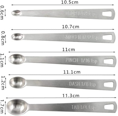 LIUSM Mini Measuring Spoons Set,Stainless Steel Measuring Spoons Set (Set of 5)