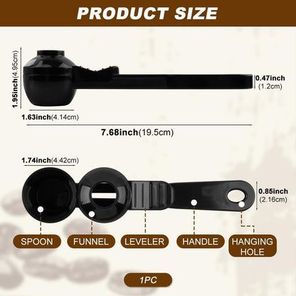 Coffee Scoop & Funnel for K-Cups Reusable, Coffee Spoon with Slide Scoop Measuring Scoo p with Funnel for Filling Water Bottles for Ground Coffe e Protein Powder without Spilling
