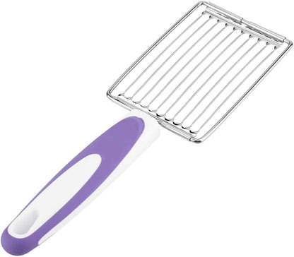 Tomato Cutter, Stainless Luncheon Meat Cutter Tomato Slicers Fruits Cutter Stainless Steel Meat Cutter with Handle for Tomato Ham Egg(Purple)