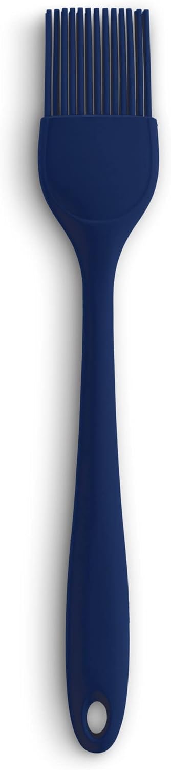 Mrs. Anderson’s Baking Silicone Basting Brush, Non-Stick, Heat Safe, Shed-Proof Bristles, Navy, 1.75-Inches, For Butter, Egg Wash, Glaze, And Baking Prep