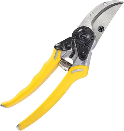 Dramm ColorPoint Stainless Steel Compact Garden Pruning Shears, Hand Pruner, Garden Clippers, with Heavy Duty Blade and Easy grip Handle, Yellow