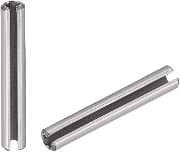 uxcell Slotted Spring Pin - M4 x 30mm 304 Stainless Steel Split Spring Roll Dowel Pins Plain Finish 20Pcs