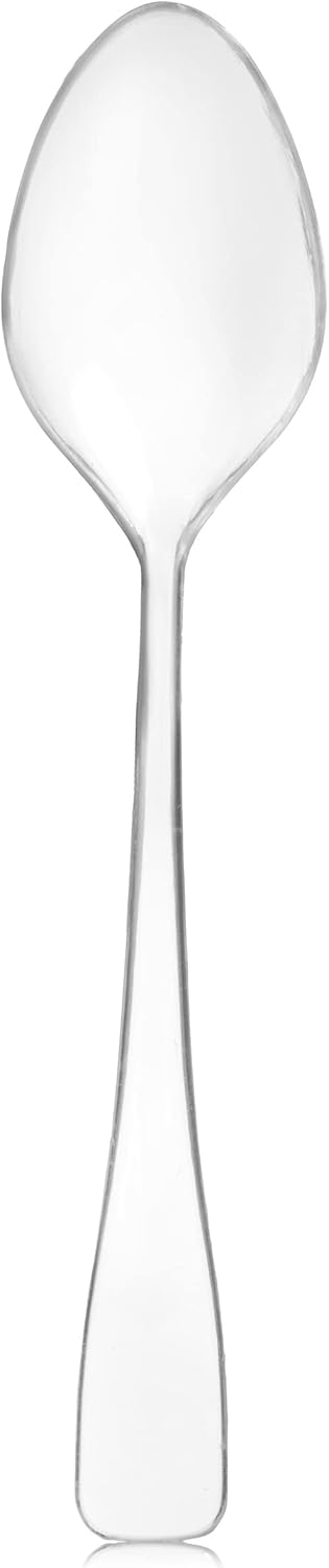 Loreso Plastic 50CT Mini Clear Dessert Spoons For Miniature Dessert Cups, Tasting Party, Sampling, Ice Cream, Small Catering Supplies - Reusable BPA Free Pack of 50