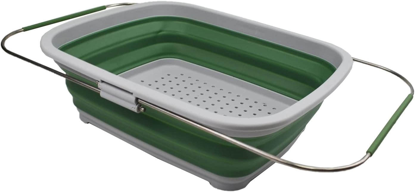 SAMMART COMBO - Collapsible & Expandable Basket & Colander & Bowl - Perfect Outdoor & Picnic - Space Saving (Basket + Colander + Bowl)