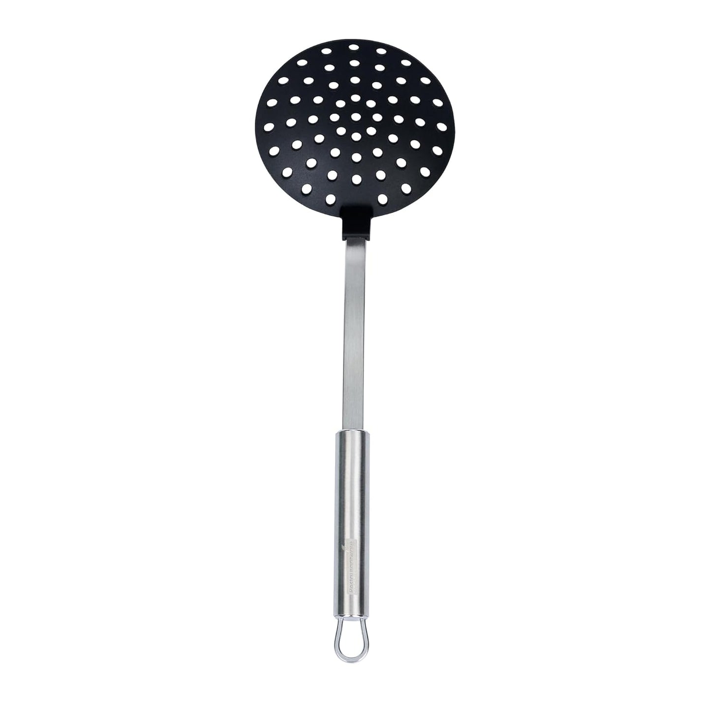 Restaurantware Stainless Steel Skimmer Spoon - German Standard Spoon Spider Strainer, Ergonomic Handle, Dishwasher Safe, Heat Resistant - Slotted Skimmer Colander for Cooking, Frying