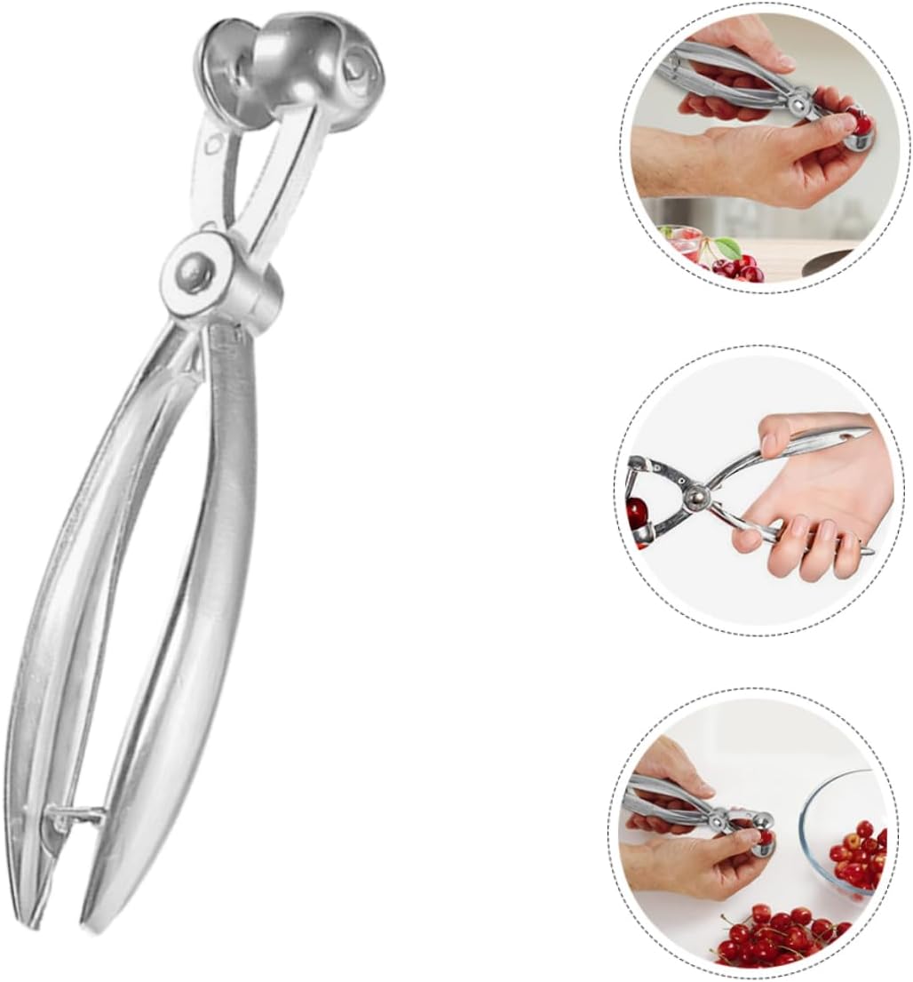 STOBAZA Stainless Steel Cherry Pitter Olive Remover Heavy Duty Date Corer Tool Fruit Pit Remover for Kitchen Versatile