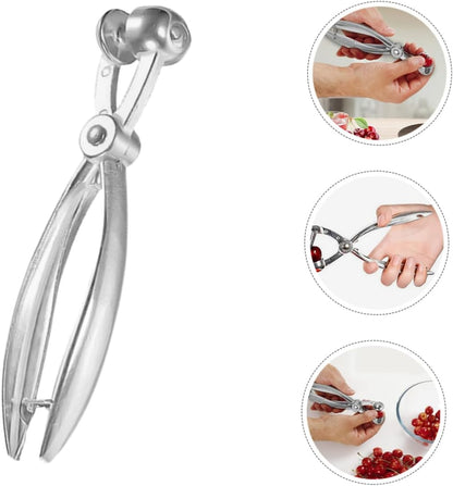 STOBAZA Stainless Steel Cherry Pitter Olive Remover Heavy Duty Date Corer Tool Fruit Pit Remover for Kitchen Versatile