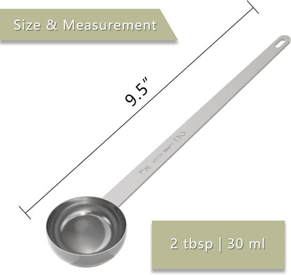 LEIFENY 1PCS 1 Teaspoon Coffee Scoop, 9" Long Handle Measuring Spoon, 1tsp (5 ml) Stainless Steel Scooper