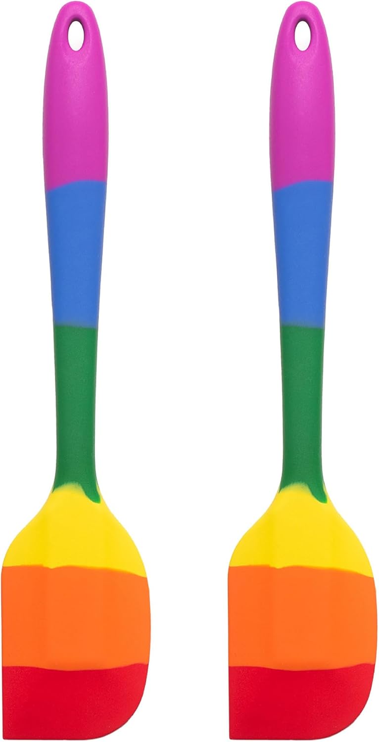 Cooking With Pride Non-Stick Pastry Brush, Heat-Safe Silicone With Iron Core, 8.5-Inch