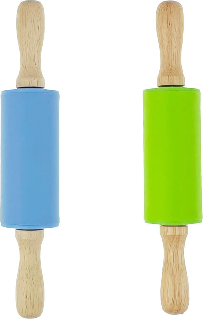 4 Pack Mini Small Rolling Pin 9 Inch Kids Rolling Pin Wooden Handle for Home Kitchen