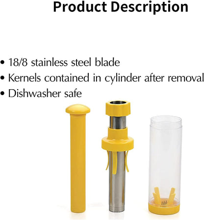 Safer Corn Thresher,Quick Corn Stripper,Stainless Steel Corn Cob Remover Cutter Corn Peeler,Removing Fresh Corn Kernels Tool,Manual Corn Threshing No Splatters,Practical Kitchen Gadgets,10.5 inch