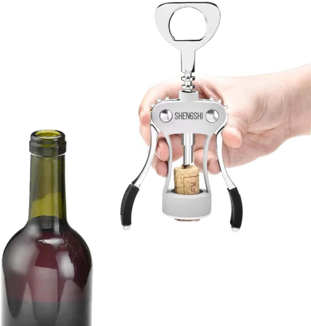 shengshi Wine Opener Zinc Alloy Premium Wing Corkscrew Wine Bottle Opener With Multifunctional Bottles Opener