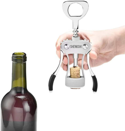 shengshi Wine Opener Zinc Alloy Premium Wing Corkscrew Wine Bottle Opener With Multifunctional Bottles Opener