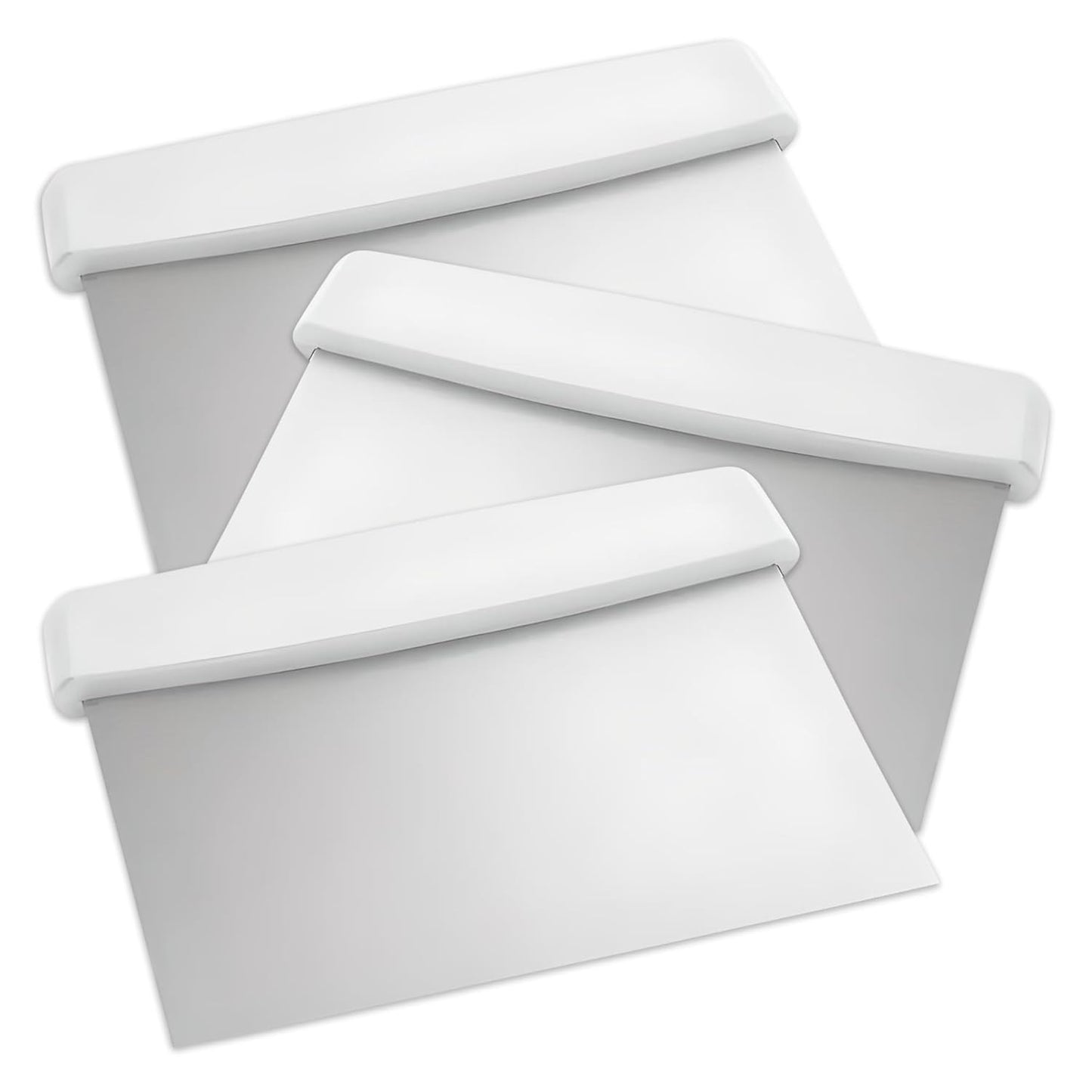 OCS Parts 3-Pack 6" Stainless Steel Dough Cutter and Bench Scraper | White Handle | Cutter for Pizza Dough, Bread, and Pastry Dough | Multipurpose Kitchen Utensil