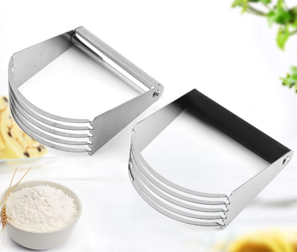 WOIWO 1 PCS Stainless Steel Flour Mixer Multipurpose Cream Whisker Baking Tool Butter Flour Mixer (silver)
