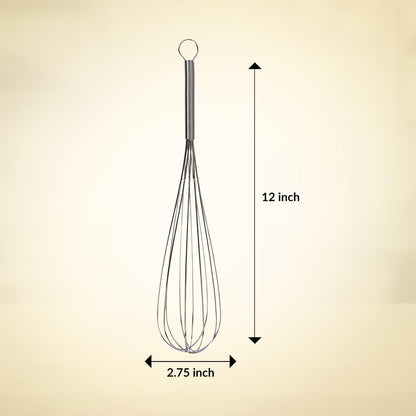 Mrs. Anderson’s Baking Double Balloon with Aerator Ball Wire Whisk, Stainless Steel, 12-Inch