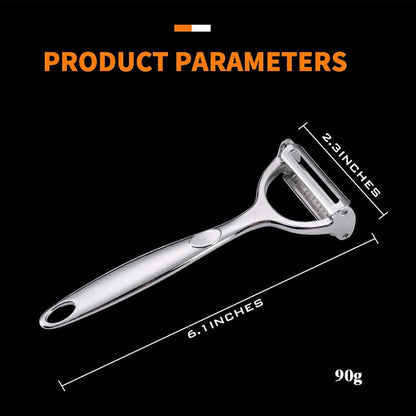2-in-1 Multifunction Vegetable Peeler & Julienne Slicer, Stainless Steel Dual Blade for Potatoes, Carrots, Cucumbers, Ergonomic Kitchen Peeler.