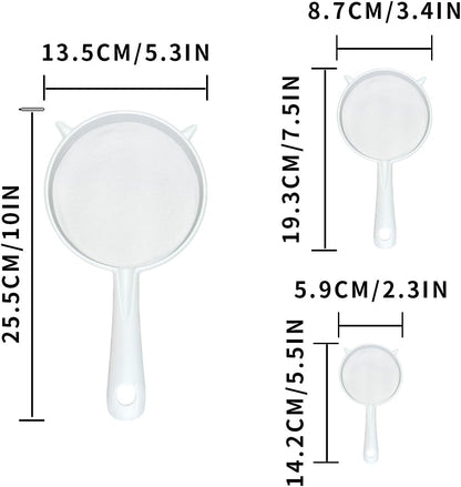 200 Mesh Food Filter Strainer, Reusable Fine Mesh Strainer, Nylon Mesh Sieve Plastic food strainer with Handle, Ideal for Filtering Coffee, Juice, Oils, Soy Milk