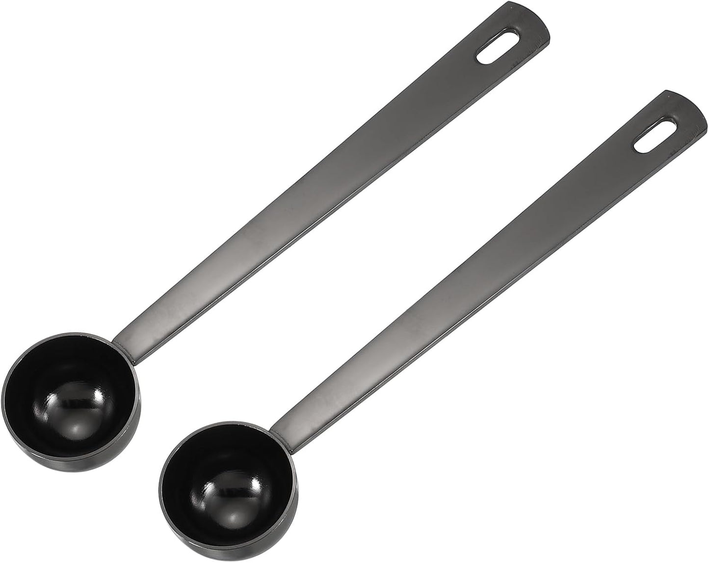 uxcell Measuring Spoon, 15ml Long Handle Table Scoop Teaspoon Coffee Scoop Spoon for Ground Coffee Tea Sugar Cooking Baking, Black