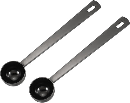 uxcell Measuring Spoon, 15ml Long Handle Table Scoop Teaspoon Coffee Scoop Spoon for Ground Coffee Tea Sugar Cooking Baking, Black
