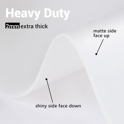 Ewen 35.6x23.5in 2mm Silicone Mats for Kitchen Counter, Thick Heat Resistant Silicone Mat, Extra Large Non-Stick Pastry Mat Glass Top Stove Cover Countertop Protector for Baking Coffee Bar Translucent