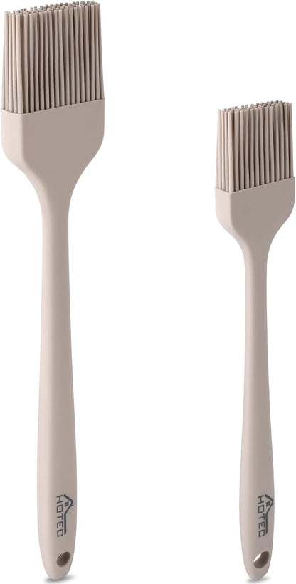 HOTEC 2 pieces Set Basting Brushes Silicone Heat Resistant Pastry Brushes Spread Oil Butter Sauce Marinades for BBQ Grill Barbecue Baking Kitchen Cooking BPA Free Dishwasher Safe (Classic Blue)