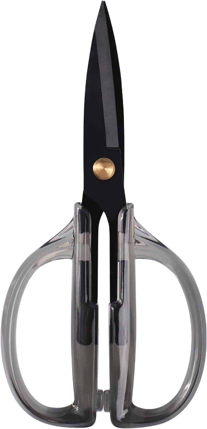 Kitchen Shears Scissors, ARCHIKING 7.7inch Gold Titanium Plated Scissor-Meat and Poultry Shears, Dishwasher Safe, Acrylic Handel All Purpose Stainless Steel Utility Scissor - Diamond Clear