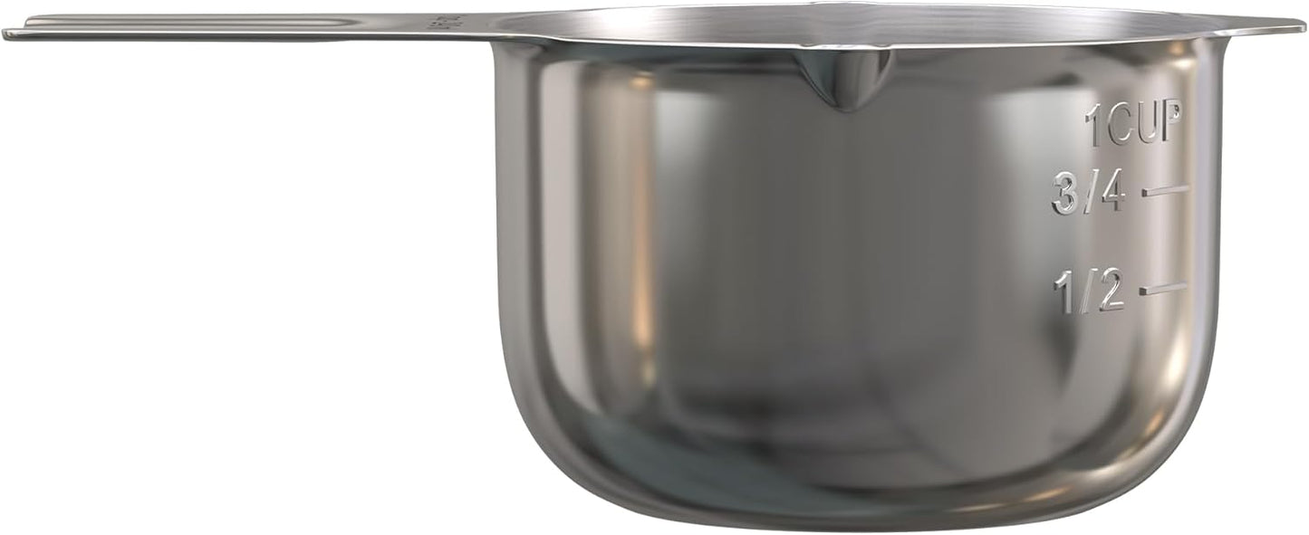Color Up 2 Cup Measuring Cup, 480ml Stainless Steel Metal, Easy-Pour Spouts, Engraved Markings, Flat Base, Dishwasher Safe, for Dry and Liquid Ingredients