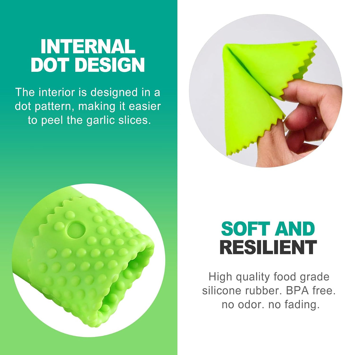 3-Piece Silicone Garlic Peeler Roller Set