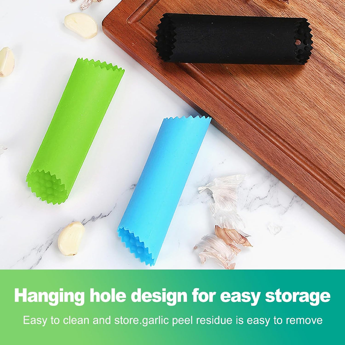 3-Piece Silicone Garlic Peeler Roller Set