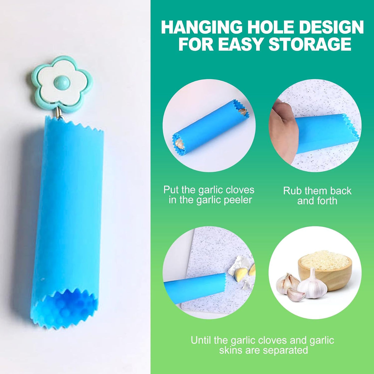 3-Piece Silicone Garlic Peeler Roller Set
