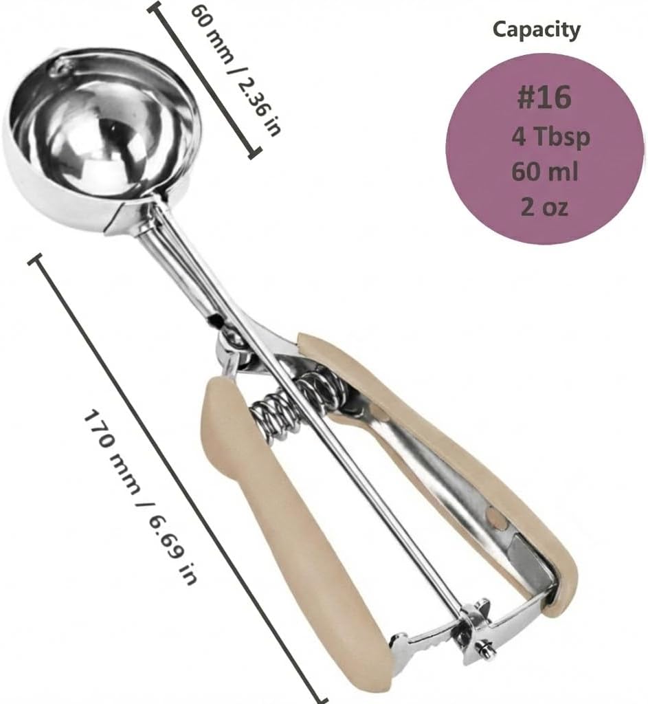 Ice Cream Scoop, 18/8 Stainless Steel Cookie Scoop, Cookie Scoops for Baking, 2 Tbsp/ 30 ml/ 1 oz Cookie Dough Scoop, Ice Cream Scooper with Trigger Release, Cookie Scooper for Baking
