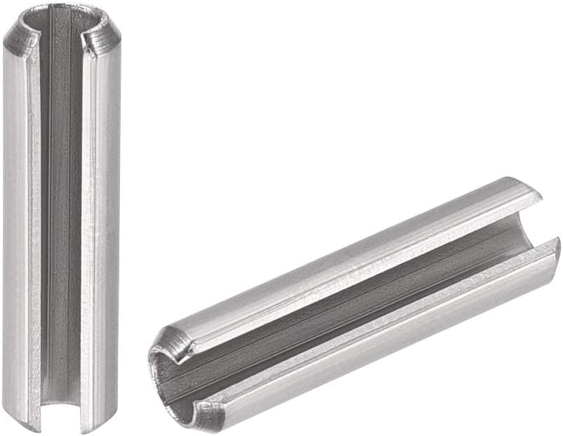 uxcell Slotted Spring Pin - M4 x 30mm 304 Stainless Steel Split Spring Roll Dowel Pins Plain Finish 20Pcs
