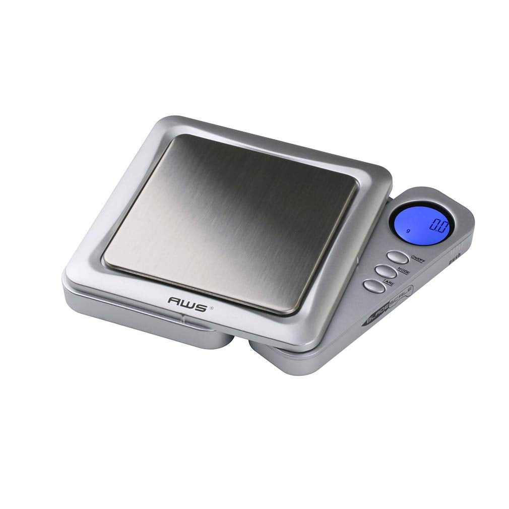 American Weigh Scales Blade Series Digital Pocket Gram Scale 1000g x 0.1g | Precision Mini Scale 0.1g Accuracy, Pocket Scale for Kitchen, Gold, Gems & Coin Scale, Smart Digital & Compact Scale