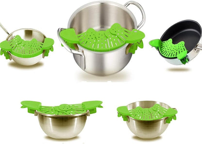 Generic NXCYZY Collapsible Clip On Strainer Silicone Pots And Pans, Heat Resistant Foldable Food Filter Strain Drainer Colander For Pasta, Vegetables, Must-Have Kitchen Essential