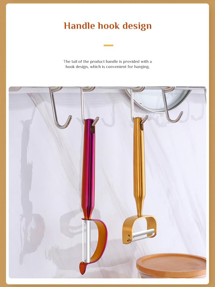 Stainless Steel Vegetable Peeler Gold 2 Pieces, with Potato Eye Remover & Swiveling Twin Blades, Y Shaped Titan Potato Peeler for Fruit & Veggie, Dishwasher Safe
