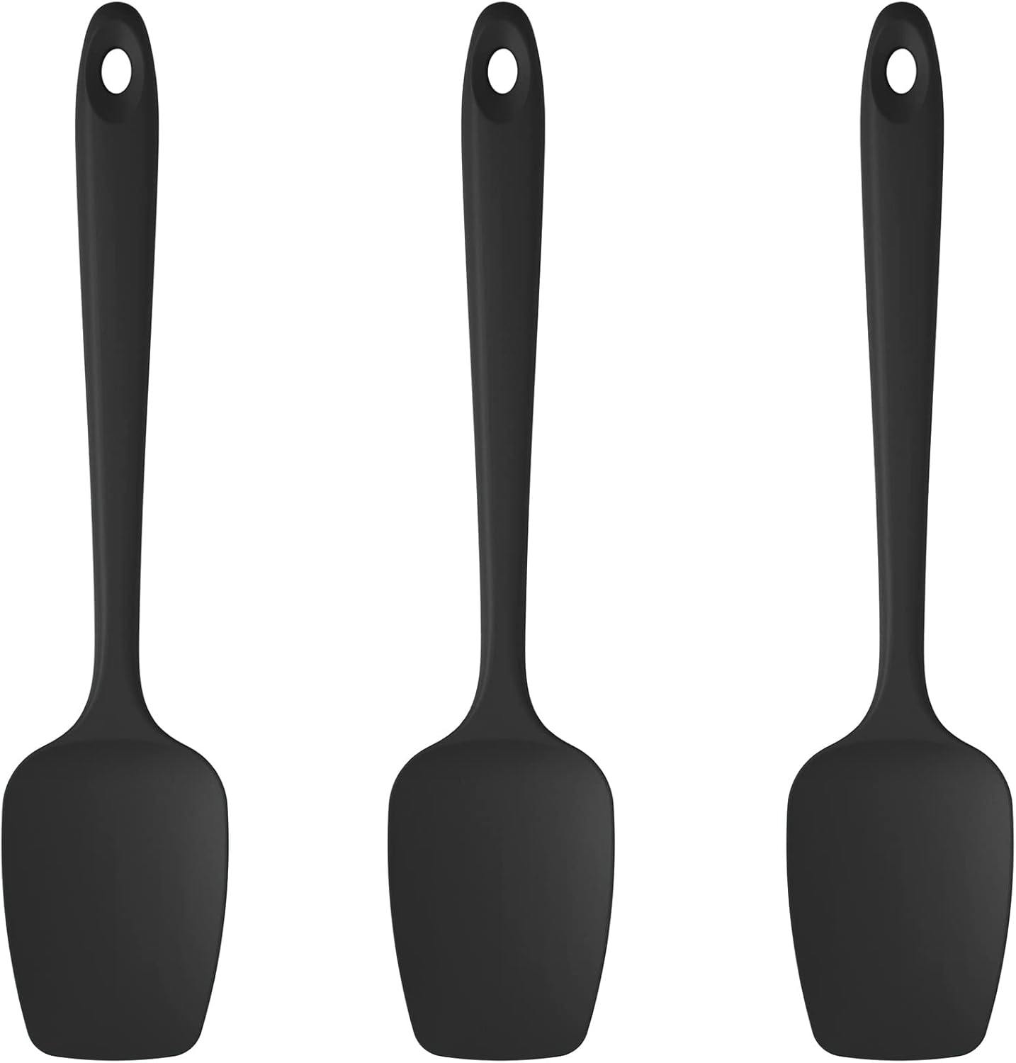 U-Taste Silicone Spoon Spatula Set, 600ºF High Heat Resistant Food Grade Flexible Rubber Scraper, Cooking Mixing Baking Kitchen Utensils Set of 3 (Multicolors)